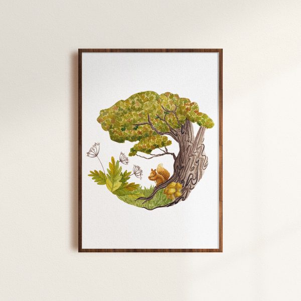 Twisted Oak Fine Art Print in a Mockup Frame